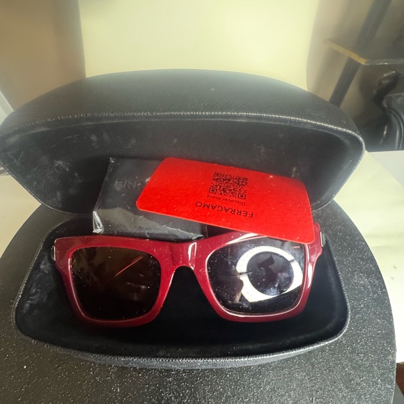 Salvatore Ferragamo Burgundy Sunglasses main image 4